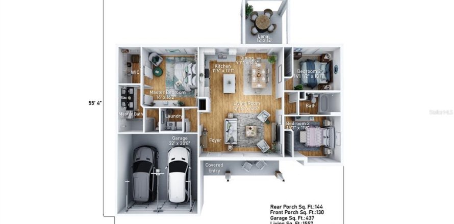 Casa en Ocklawaha, Florida 3 dormitorios, 144.65 m2 № 1277721