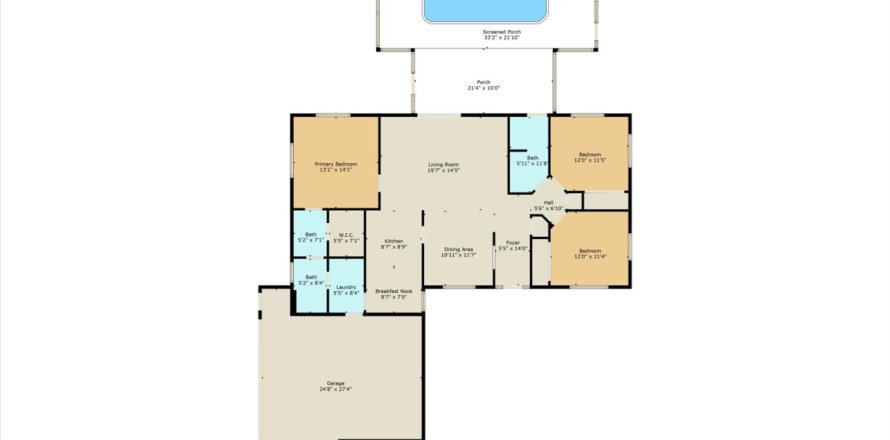 House in Dunnellon, Florida 3 bedrooms, 137.87 sq.m. № 1874036