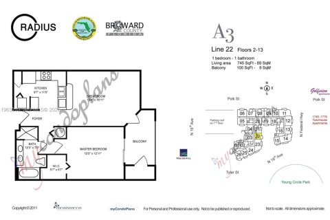 Copropriété à louer à Hollywood, Floride: 1 chambre, 69.21 m2 № 2023966 - photo 8