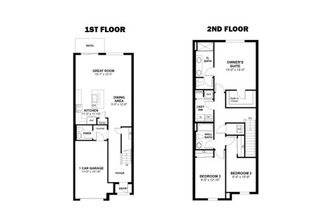 Townhouse floor plan «157SQM ARABELLA III», 2 bedrooms in ASPIRE AT HAWKS RIDGE