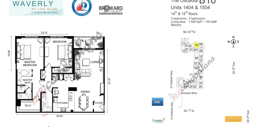 Condominio en Fort Lauderdale, Florida, 2 dormitorios № 1217418