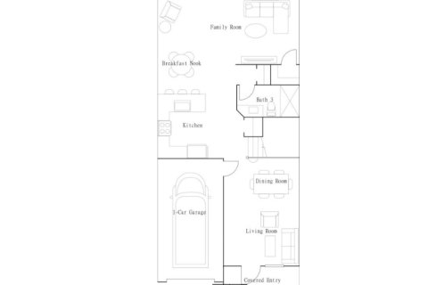 Планировка таунхауса «Townhouse» 3 спальни в ЖК Sunset Trails