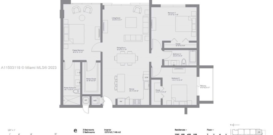 Condominio en Miami, Florida, 3 dormitorios № 912945