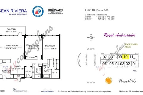 Купить кондоминиум в Форт-Лодердейл, Флорида 2 спальни, 133.22м2, № 1838663 - фото 18