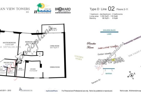 Купить кондоминиум в Халландейл-Бич, Флорида 2 спальни, 116.13м2, № 2009680 - фото 27