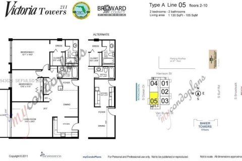 Купить кондоминиум в Холливуд, Флорида 2 спальни, 104.98м2, № 2000537 - фото 20