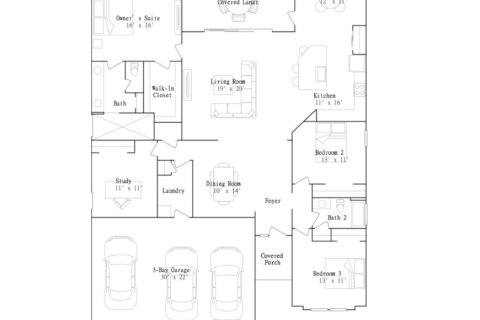 House floor plan «House», 3 bedrooms in Saddle Oaks - Saddle Oaks 60s