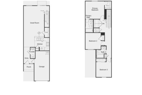 Townhouse floor plan «Townhouse», 3 bedrooms in Meadows at Oakleaf Townhomes
