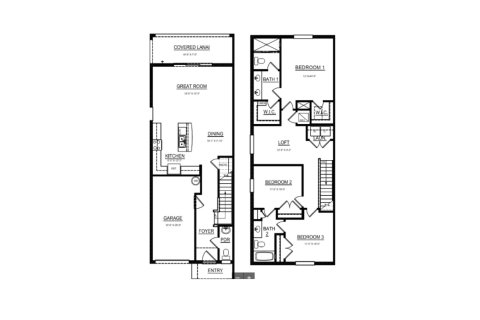 Townhouse floor plan «Townhouse», 3 bedrooms in Braden Pointe
