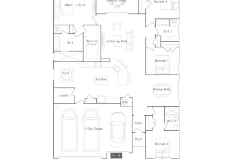 House floor plan «House», 4 bedrooms in Tributary - Lakeview at Tributary 60's
