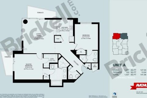 Снять в аренду кондоминиум в Майами, Флорида 2 спальни, 118.73м2, № 1992277 - фото 12