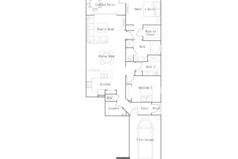 Планировка Таунхауса «Augusta» 2 комнаты в ЖК ChampionsGate - Luxury Resort Condominiums