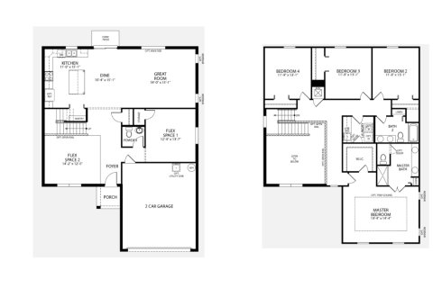 Townhouse floor plan «Baymont Plan», 4 rooms in Polk County Scattered