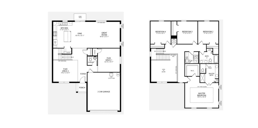 Townhouse floor plan «Baymont Plan», 4 rooms in Polk County Scattered