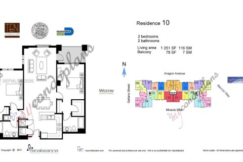 Condominio en alquiler en Coral Gables, Florida, 2 dormitorios, 116.22 m2 № 2002870 - foto 22