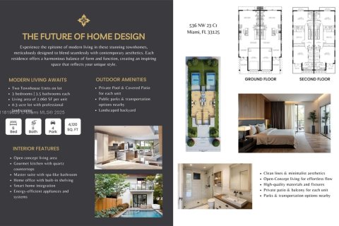 Townhouse in Miami, Florida 3 bedrooms, 196.67 sq.m. № 1780054 - photo 2