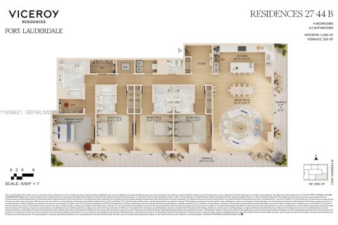 Купить кондоминиум в Форт-Лодердейл, Флорида 4 спальни, 240.15м2, № 1994606 - фото 16