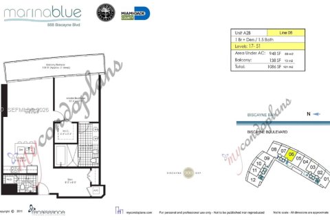 Купить кондоминиум в Майами, Флорида 1 спальня, 88.07м2, № 2005841 - фото 18