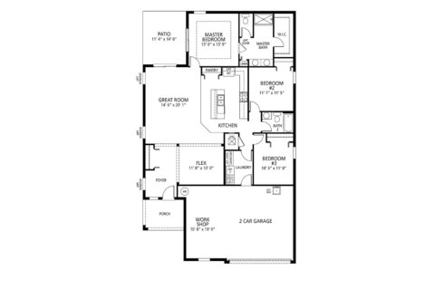 House floor plan «589 Pawnee Ct», 3 rooms in Calabay Crossing
