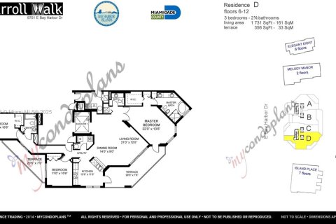 Купить кондоминиум в Бей-Харбор-Айлендс, Флорида 3 спальни, 160.81м2, № 1983196 - фото 19