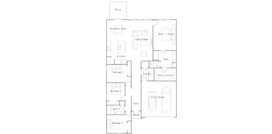 Планировка таунхауса «4BR-2» 4 спальни в ЖК Cascades - Grand Collection