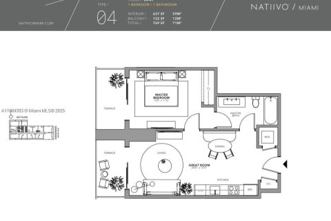 Condominio en venta en Miami, Florida, 1 dormitorio № 1956518 - foto 4