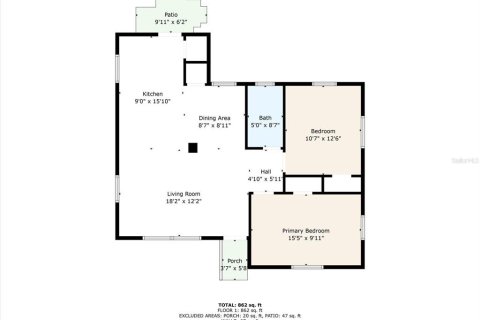 House in Tampa, Florida 2 bedrooms, 84.73 sq.m. № 1837351 - photo 18