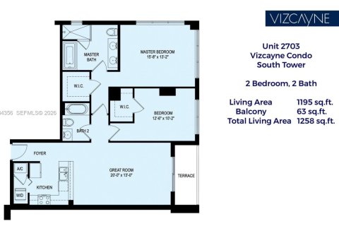 Снять в аренду кондоминиум в Майами, Флорида 2 спальни, 98.29м2, № 2045659 - фото 27