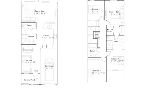 Планировка объекта «Townhouse» 4 спальни в ЖК Azalea Isle