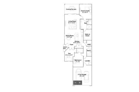 Townhouse floor plan «Townhouse», 2 bedrooms in Arden - The Twin Homes Collection