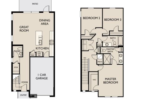 Townhouse floor plan «939 Conch Road», 3 rooms in The Enclaves at Festiva