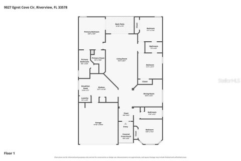 Villa ou maison à louer à Riverview, Floride: 4 chambres, 166.95 m2 № 2420524 - photo 2
