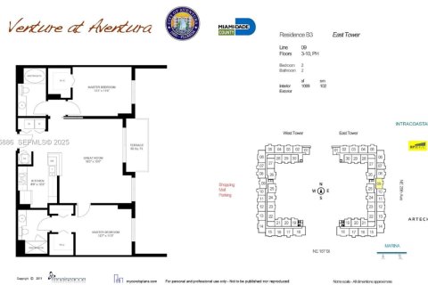 Copropriété à vendre à Aventura, Floride: 2 chambres, 102.1 m2 № 2050024 - photo 22