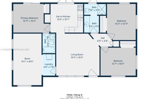 House in Pompano Beach, Florida 3 bedrooms, 116.96 sq.m. № 2007622