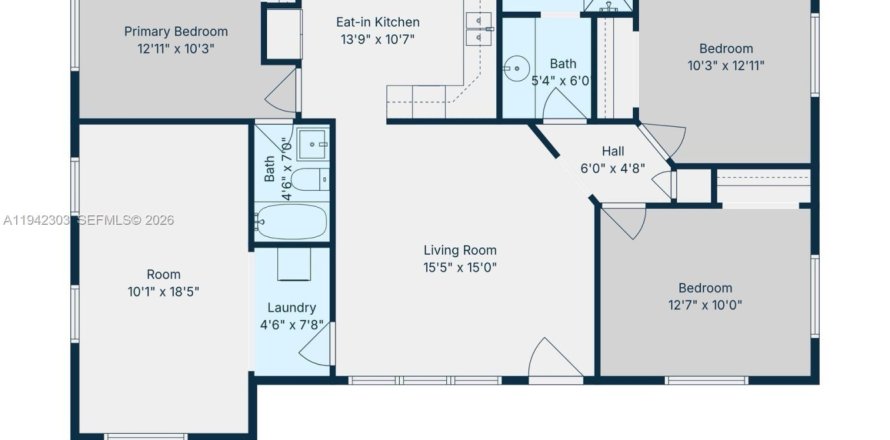 House in Pompano Beach, Florida 3 bedrooms, 116.96 sq.m. № 2007622