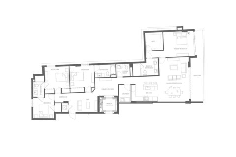 Apartment floor plan «4SBR 200SQM», 4 bedrooms in SERENO