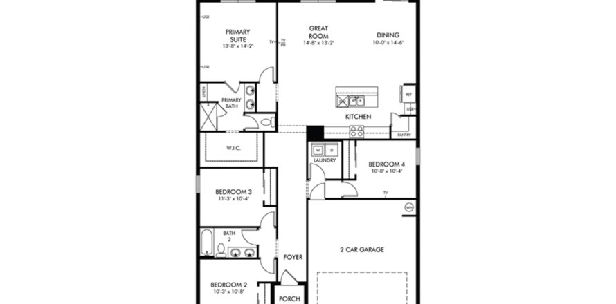 House in Lake Hamilton, Florida 4 bedrooms, 170.94 sq.m. № 1751016