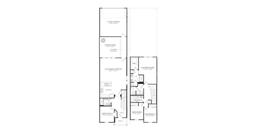 Townhouse floor plan «172SQM», 4 bedrooms in PINEWOOD RESERVE