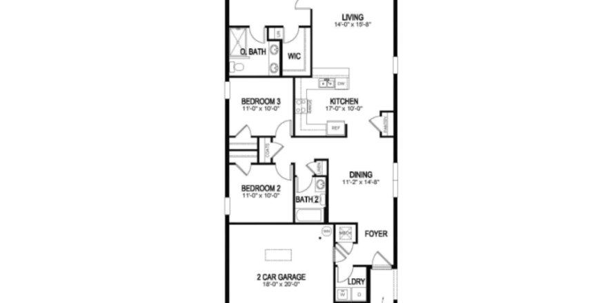 House floor plan «ALLEX», 3 rooms in Villamar by Express Homes
