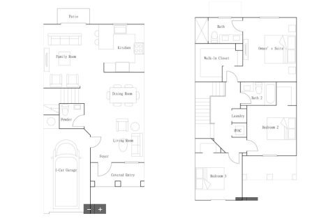 Планировка таунхауса «Townhouse» 3 спальни в ЖК Sunset Trails