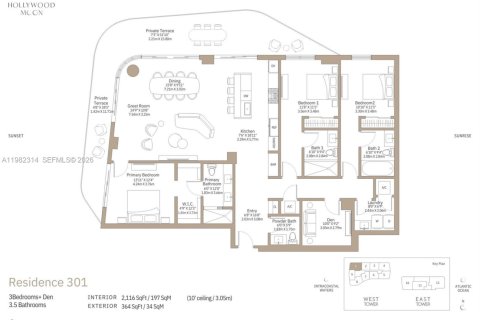 Copropriété à vendre à Hollywood, Floride: 3 chambres № 2048644 - photo 2