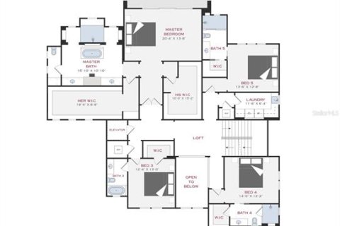 House in Tampa, Florida 5 bedrooms, 563.27 sq.m. № 253035 - photo 4