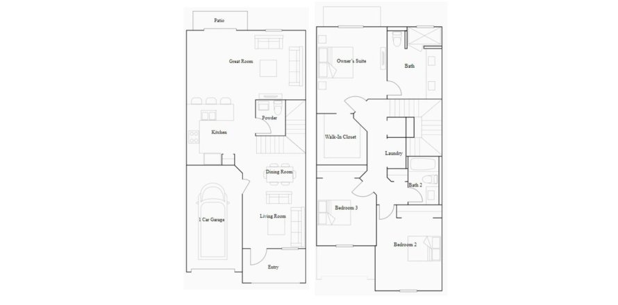 Townhouse floor plan «157SQM», 3 bedrooms in CORSICA