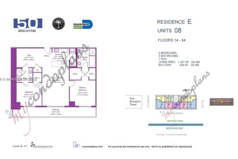 Copropriété à vendre à Miami, Floride: 2 chambres, 126.07 m2 № 1862171 - photo 3