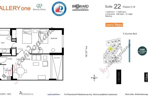 Hotel en venta en Fort Lauderdale, Florida, 1 dormitorio, 50.91 m2 № 1698335 - foto 13