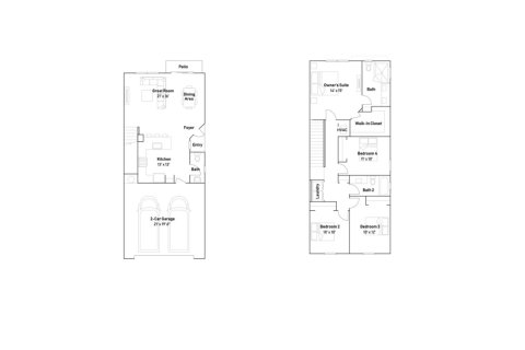 Townhouse floor plan «Townhouse», 4 bedrooms in Lakeshore at The Fountains