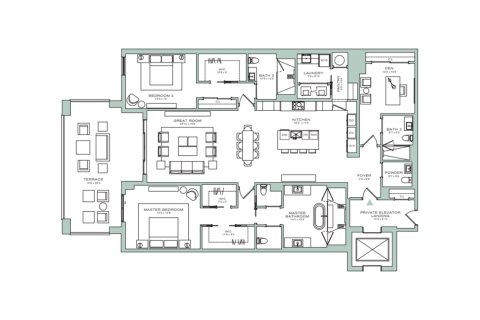 Apartment floor plan «246SQM K2», 2 bedrooms in ALINA RESIDENCES