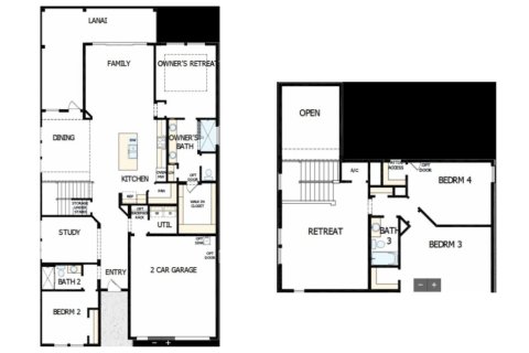 Планировка виллы или дома «House» 4 спальни в ЖК Oak Grove at Silverleaf 50’