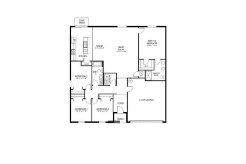 House floor plan «House», 4 bedrooms in Deland by Maronda Homes