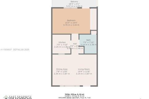 Купить кондоминиум в Помпано-Бич, Флорида 1 спальня, 49.24м2, № 1997294 - фото 28